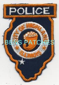 ILLINOIS,HIGHLAND POLICE 3 STATE SHAPED_wm